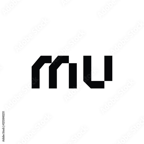 MU monogram logo design letter text name symbol monochrome logotype alphabet character simple logo