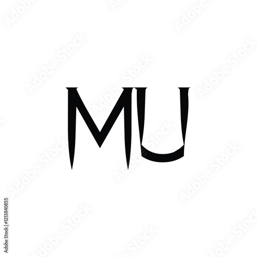 MU monogram logo design letter text name symbol monochrome logotype alphabet character simple logo