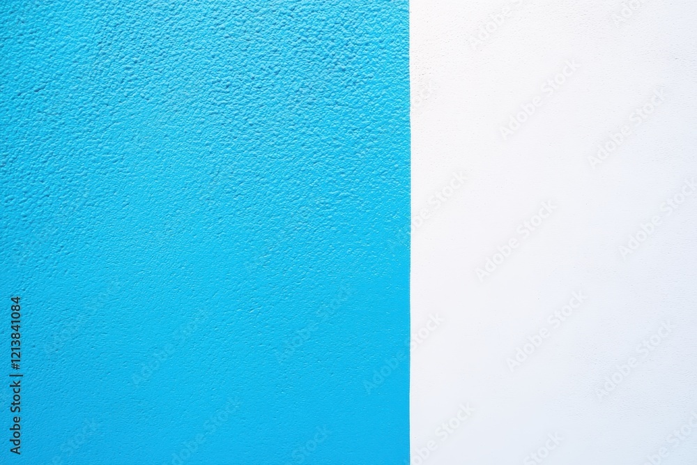 Fototapeta premium Vibrant contrast of blue and white textures on a smooth wall exuding modern minimalism and artistic influence. Generative AI