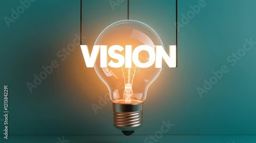 A blurred bright bulb gradually comes into focus, revealing the word 