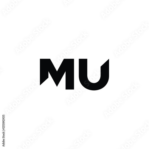 MU monogram logo design letter text name symbol monochrome logotype alphabet character simple logo