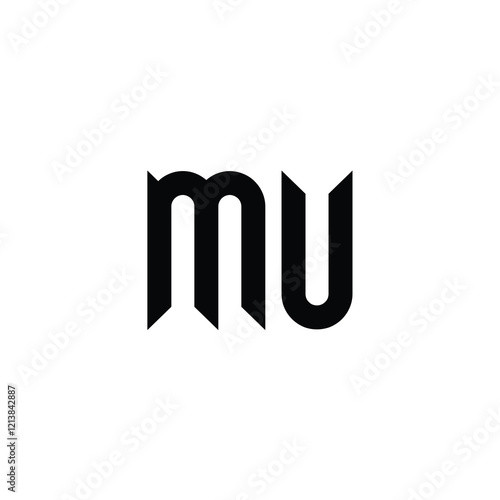 MU monogram logo design letter text name symbol monochrome logotype alphabet character simple logo