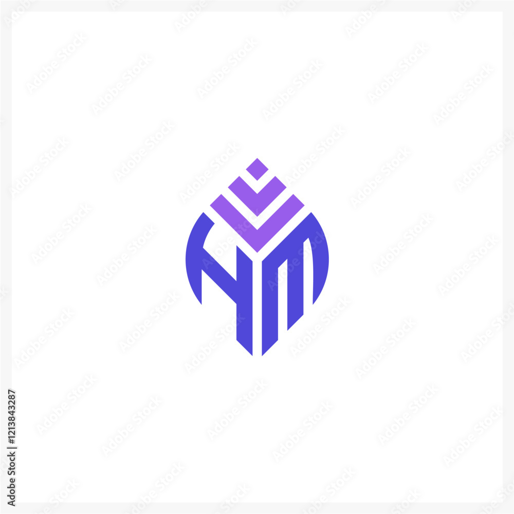 logo hm leaf shape logo hm leaf shape