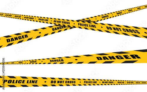 Warning Line police vector design illustration template