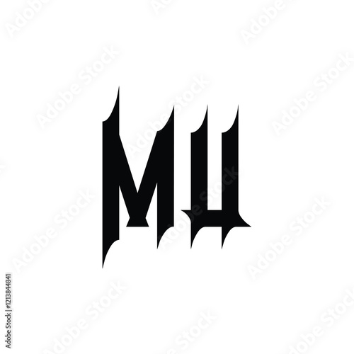 MU monogram logo design letter text name symbol monochrome logotype alphabet character simple logo