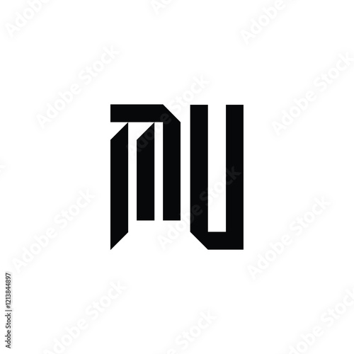 MU monogram logo design letter text name symbol monochrome logotype alphabet character simple logo