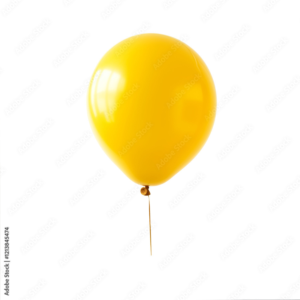 A yellow helium balloon with a glossy surface floating and isolating white background, highlighting its vibrant hue and playful appeal—perfect for party, celebration, or festive designs A yellow helium balloon with a glossy surface floating and isolating white background, highlighting its vibrant hue and playful appeal—perfect for party, celebration, or festive designs