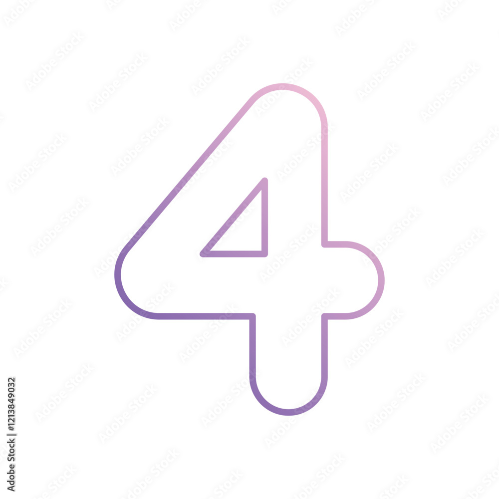 Number 4 icon isolated on a white background. Vector illustration. Number 4 icon isolated on a white background. Vector illustration.