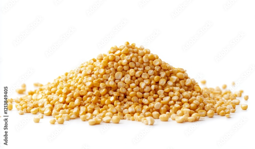 Heap of yellow split peas isolated on white background. Heap of yellow split peas isolated on white background.