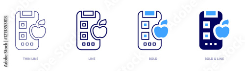 Nutrition plan icon in 4 different styles. Thin Line, Line, Bold, and Bold Line. Duotone style. Editable stroke