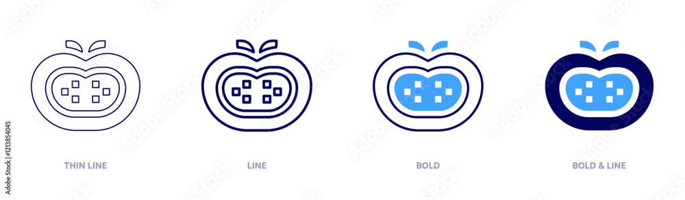 Tomato icon in 4 different styles. Thin Line, Line, Bold, and Bold Line. Duotone style. Editable stroke Tomato icon in 4 different styles. Thin Line, Line, Bold, and Bold Line. Duotone style. Editable stroke