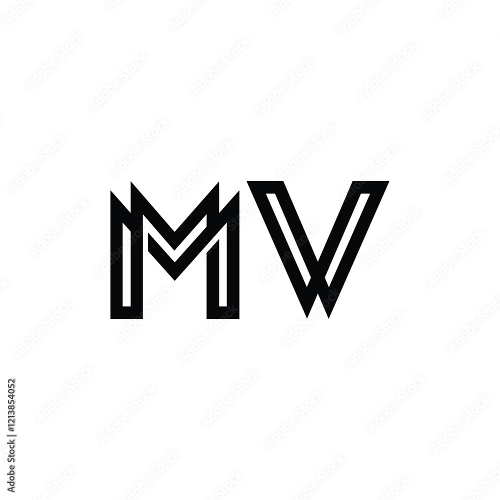 MV monogram logo design letter text name symbol monochrome logotype alphabet character simple logo MV monogram logo design letter text name symbol monochrome logotype alphabet character simple logo
