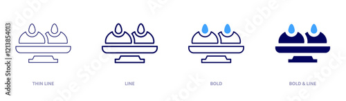 Sandesh icon in 4 different styles. Thin Line, Line, Bold, and Bold Line. Duotone style. Editable stroke