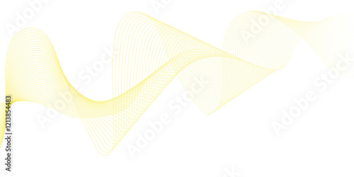 Abstract background with yellow smooth lines. Banner design template. Vector illustration.