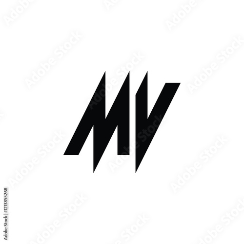 Free Download MV monogram logo design letter text name symbol monochrome logotype alphabet character simple logo - GFXLoad