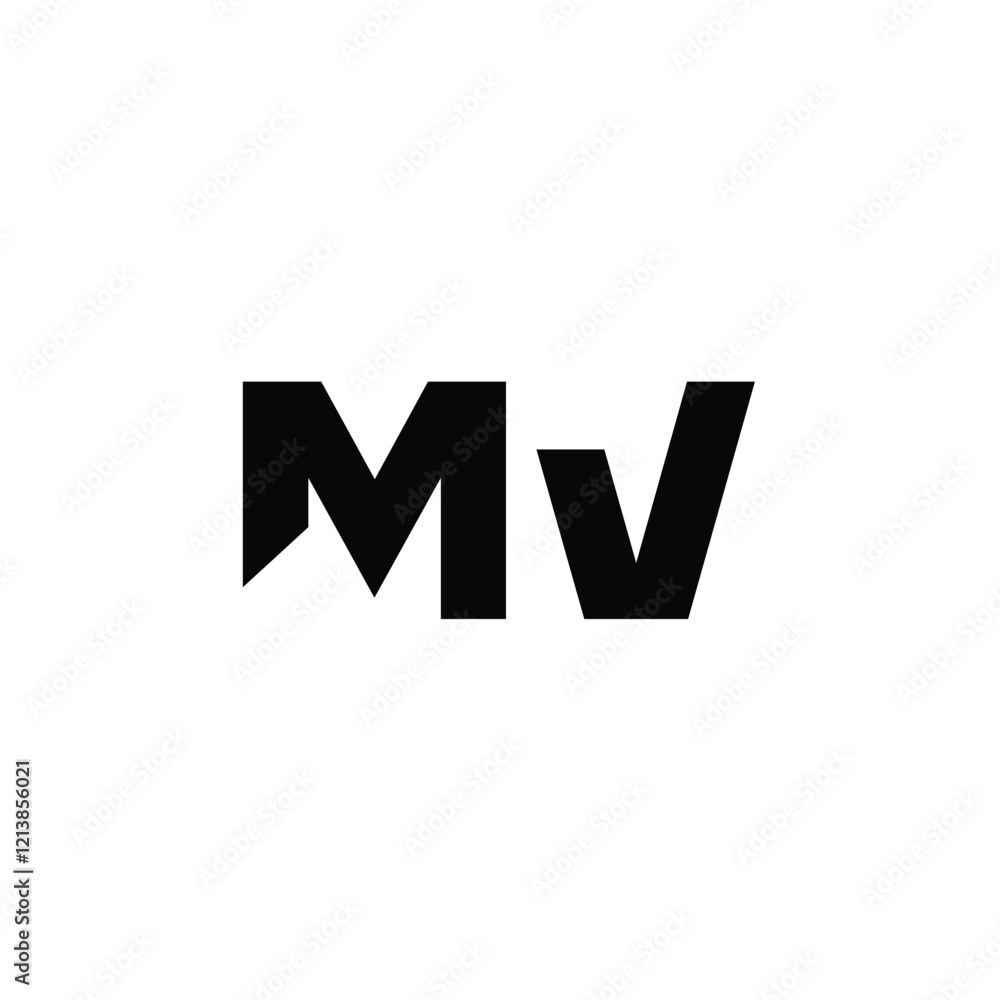 MV monogram logo design letter text name symbol monochrome logotype alphabet character simple logo MV monogram logo design letter text name symbol monochrome logotype alphabet character simple logo