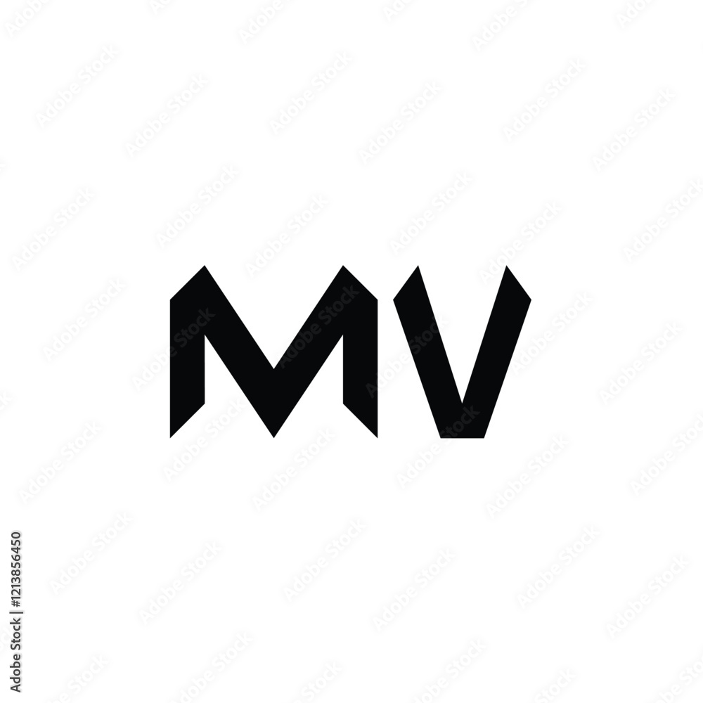 MV monogram logo design letter text name symbol monochrome logotype alphabet character simple logo MV monogram logo design letter text name symbol monochrome logotype alphabet character simple logo