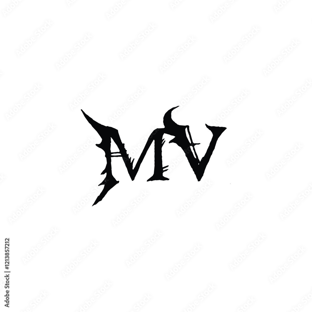 MV monogram logo design letter text name symbol monochrome logotype alphabet character simple logo MV monogram logo design letter text name symbol monochrome logotype alphabet character simple logo