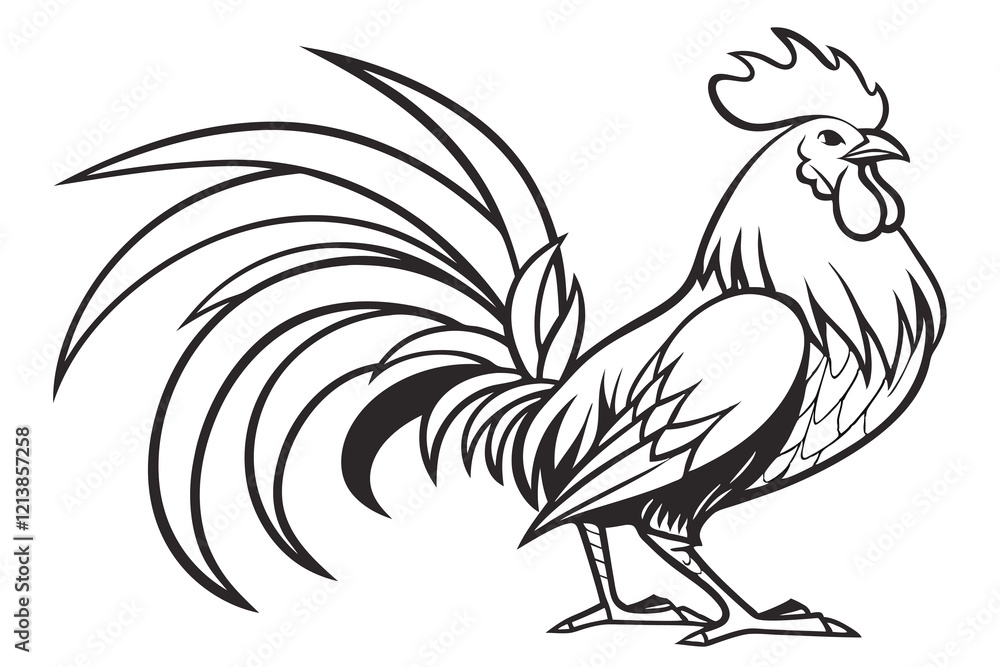 Fototapeta premium rooster isolated on white background