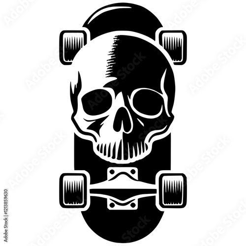 Skull skateboard silhouette