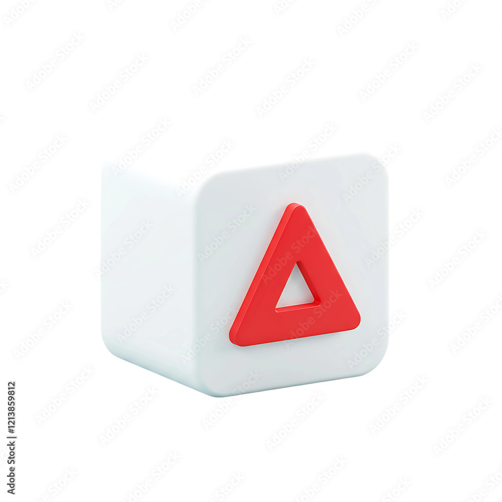 Minimalist 3D Cube with Red Triangle Logo On Transparent Background
Minimalist 3D Cube with Red Triangle Logo On Transparent Background