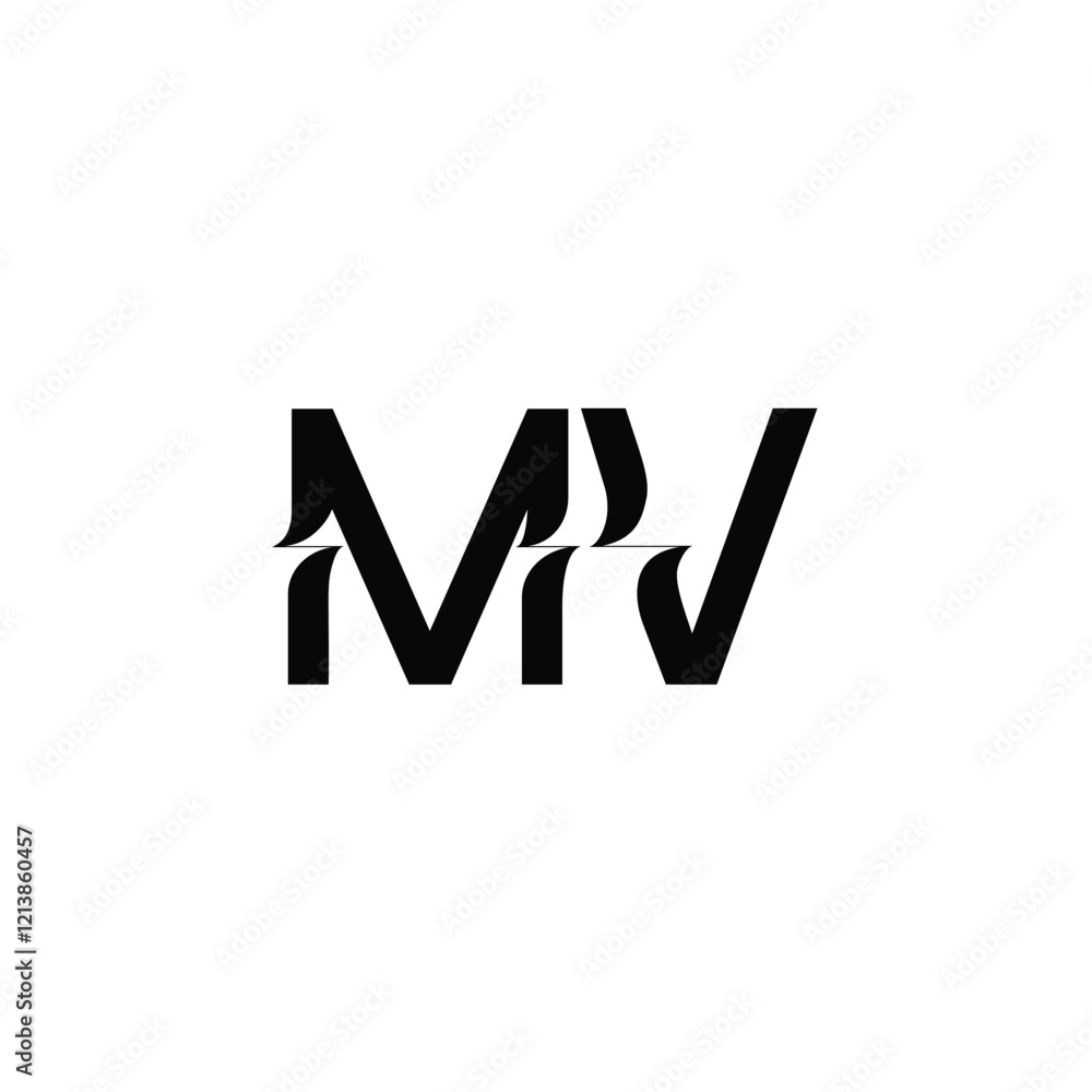 MV monogram logo design letter text name symbol monochrome logotype alphabet character simple logo MV monogram logo design letter text name symbol monochrome logotype alphabet character simple logo