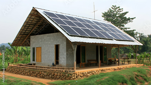 Wallpaper Mural white two-story bungalow house with a tile roof Torontodigital.ca