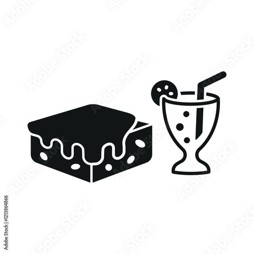 Soda drink and brownies food icons with a fun and refreshing design