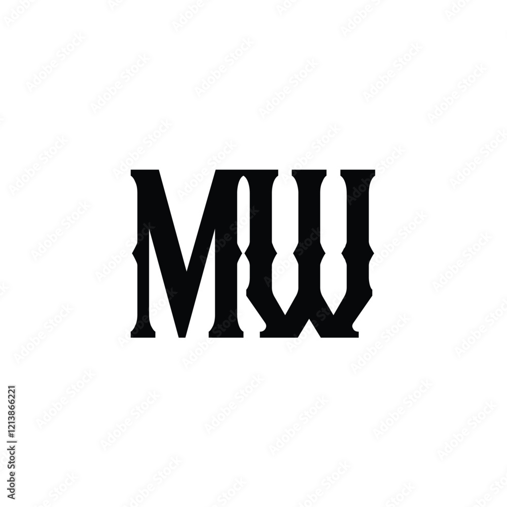 MW monogram logo design letter text name symbol monochrome logotype alphabet character simple logo MW monogram logo design letter text name symbol monochrome logotype alphabet character simple logo
