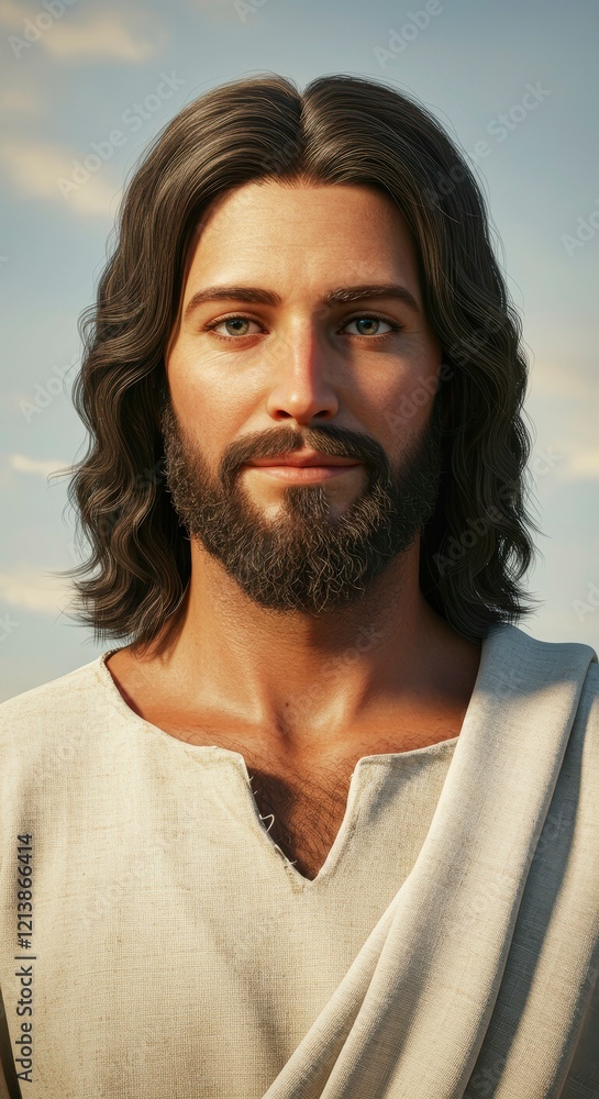 Frontal half-body, portrait of Jesus Christ Frontal half-body, portrait of Jesus Christ