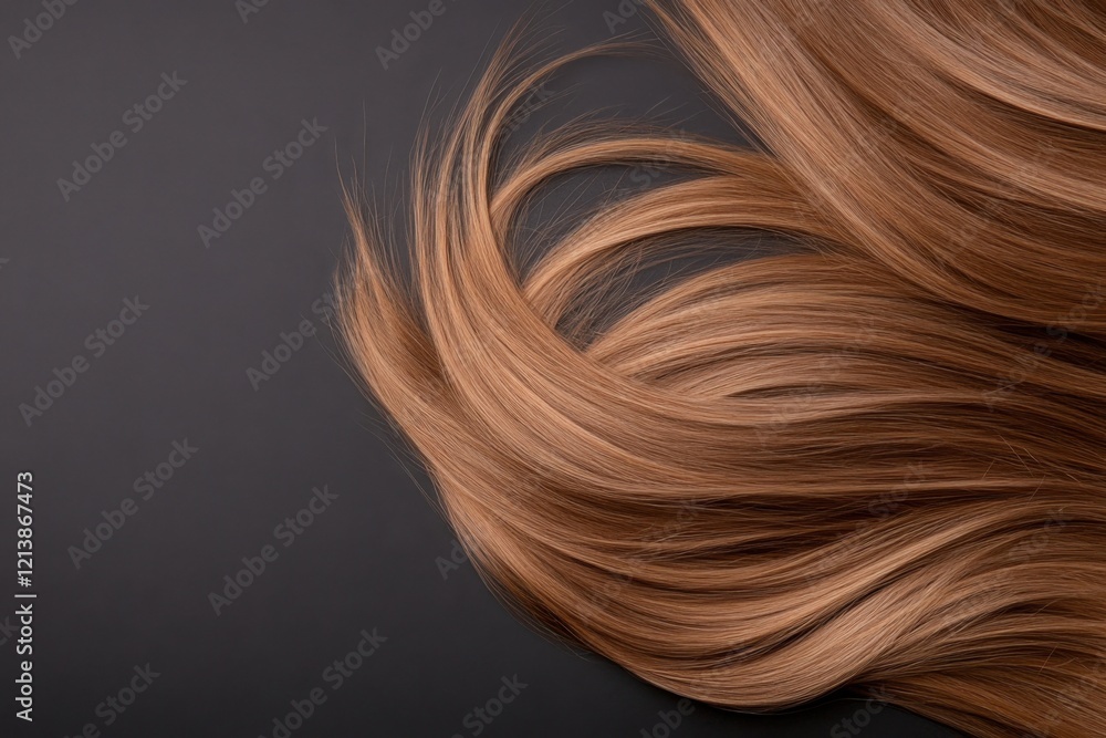 Long brown hair flowing on dark background Long brown hair flowing on dark background
