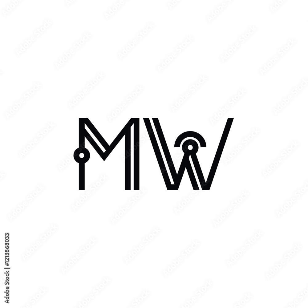 MW monogram logo design letter text name symbol monochrome logotype alphabet character simple logo MW monogram logo design letter text name symbol monochrome logotype alphabet character simple logo