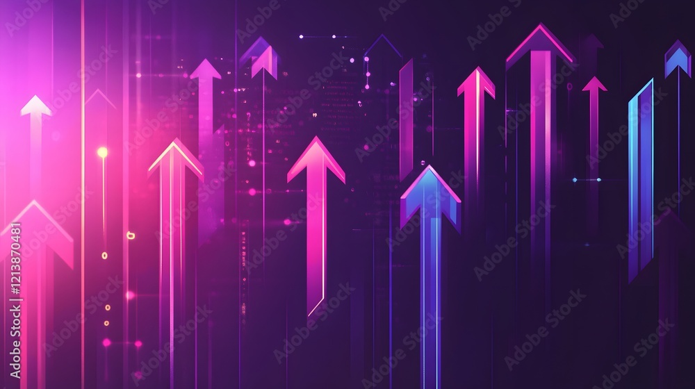 Abstract Neon Arrows Ascending Background Design Abstract Neon Arrows Ascending Background Design