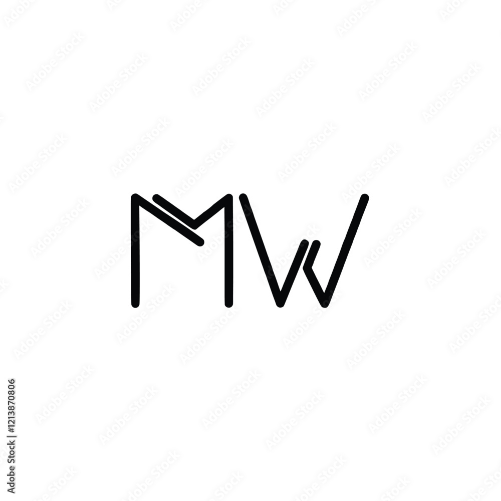 MW monogram logo design letter text name symbol monochrome logotype alphabet character simple logo MW monogram logo design letter text name symbol monochrome logotype alphabet character simple logo