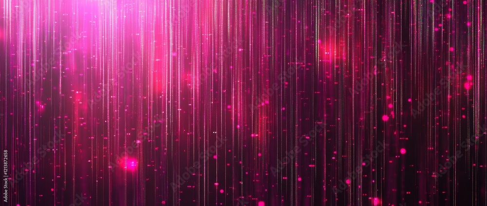 Colorful light patterns create an abstract background with vibrant vertical lines and glowing dots in a dark setting.. Colorful light patterns create an abstract background with vibrant vertical lines and glowing dots in a dark setting..