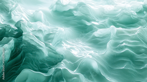 Wallpaper Mural The image is a green wave with a lot of texture. The colors and patterns create a sense of movement and energy. Torontodigital.ca
