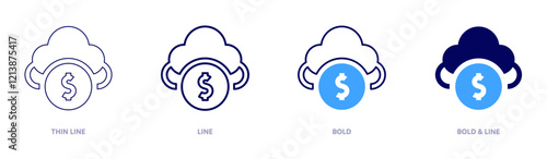 Crowfunding icon in 4 different styles. Thin Line, Line, Bold, and Bold Line. Duotone style. Editable stroke
