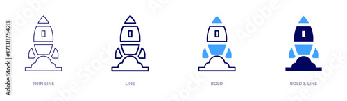 Boost icon in 4 different styles. Thin Line, Line, Bold, and Bold Line. Duotone style. Editable stroke