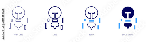 Creativity icon in 4 different styles. Thin Line, Line, Bold, and Bold Line. Duotone style. Editable stroke