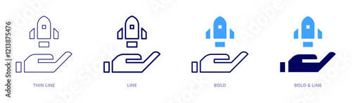 Initiative icon in 4 different styles. Thin Line, Line, Bold, and Bold Line. Duotone style. Editable stroke