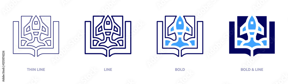 Fototapeta premium Startup funding icon in 4 different styles. Thin Line, Line, Bold, and Bold Line. Duotone style. Editable stroke