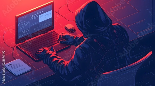 Obraz na płótnie Hacker attack and cybercrime visual with phishing email theme w salonie