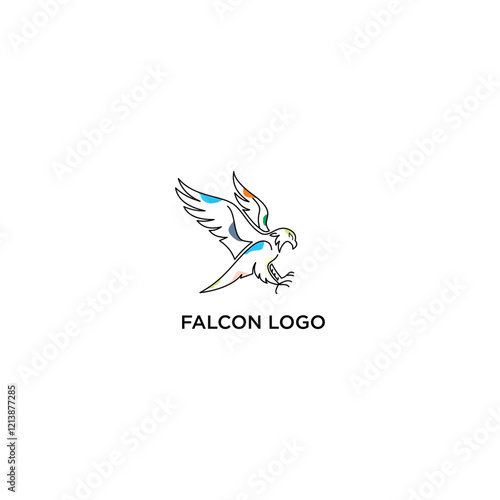 falcon logo outline style minimalis