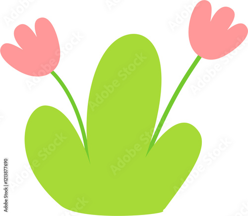 flower with bush illustration