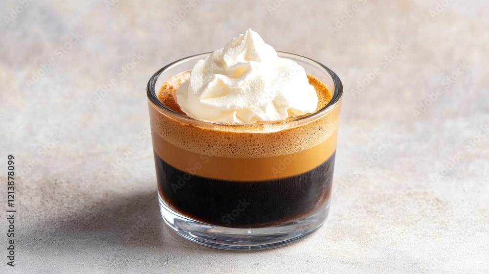 Indulging in italian espresso con panna cozy setting close-up gourmet delight inviting atmosphere for coffee lovers Indulging in italian espresso con panna cozy setting close-up gourmet delight inviting atmosphere for coffee lovers