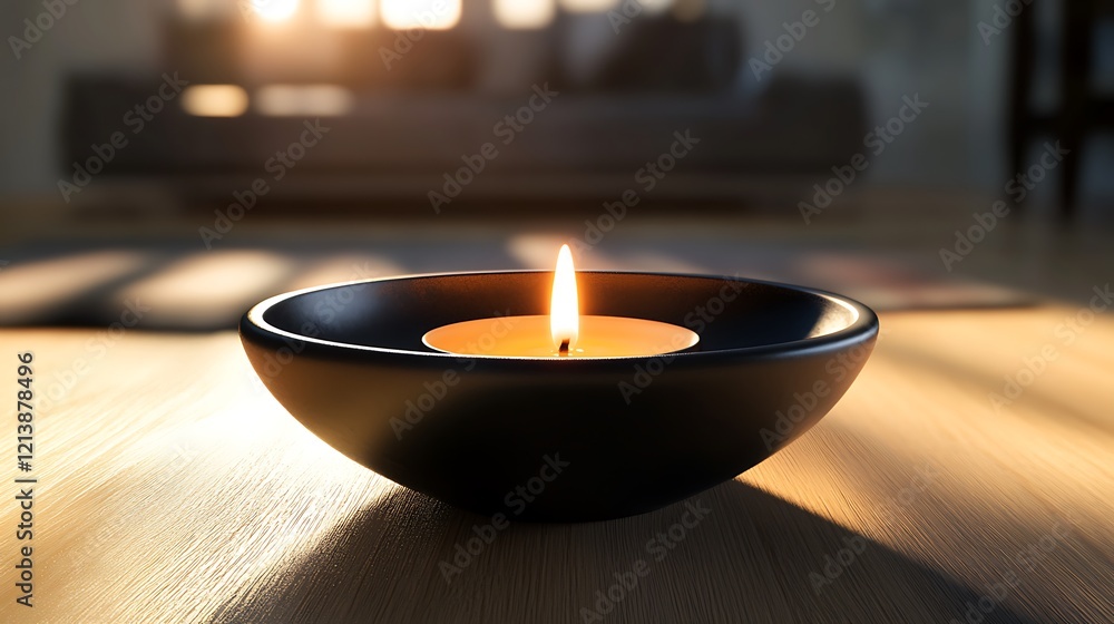 A realistic, high-definition view of a candle's light glowing inside a modern bowl, with subtle shadows around the edges. A realistic, high-definition view of a candle's light glowing inside a modern bowl, with subtle shadows around the edges.
