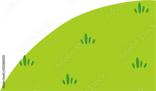 cute hand drawn grass hill