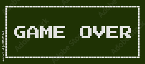 Game over slogan design. Pixel game concept for website, app, banner, poster, t shirt print.