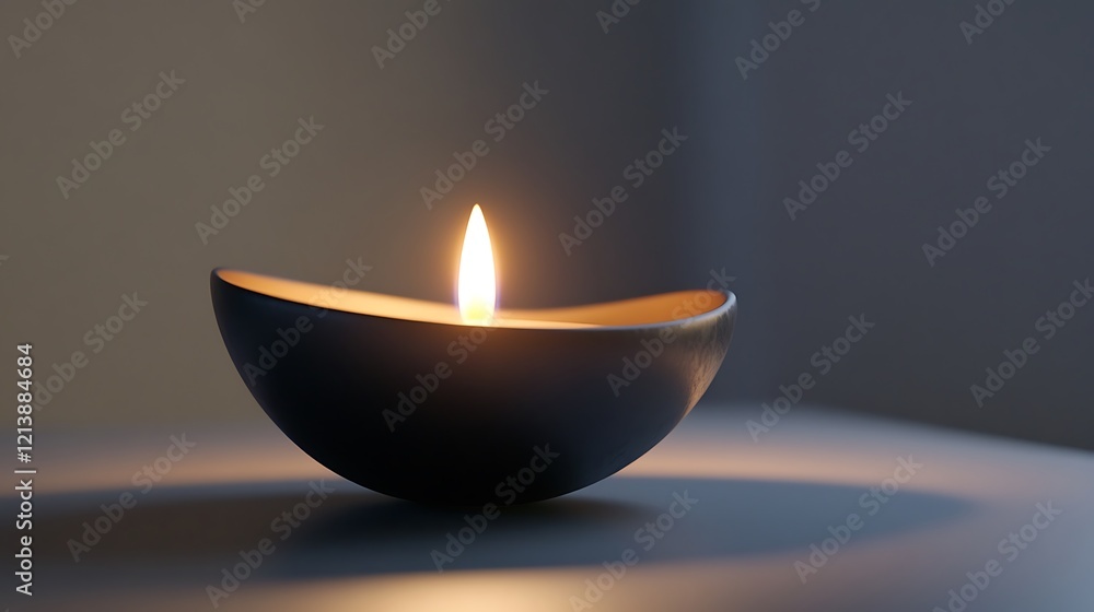 A serene and peaceful shot of a candle's flame inside a modern bowl, casting a soft glow onto the surrounding surface. A serene and peaceful shot of a candle's flame inside a modern bowl, casting a soft glow onto the surrounding surface.