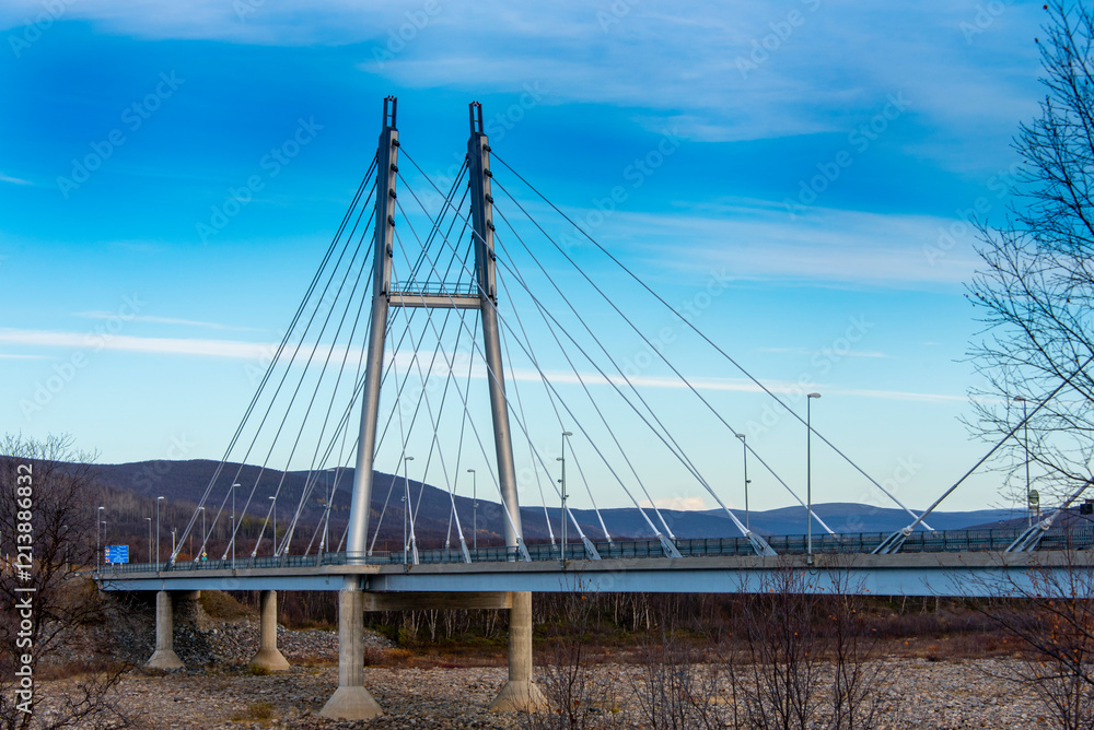 Naklejka premium Sami Bridge in Utsjoki - Finland